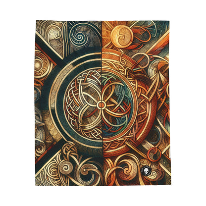 "Metamorphic Threads: Exploring Transformation through Celtic Knot Art" - The Alien Velveteen Plush Blanket Celtic Art