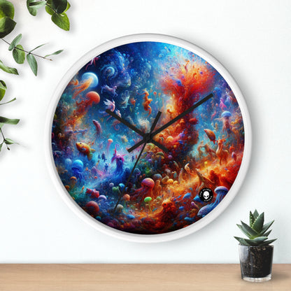 "Glowing Coral Dance Party" - The Alien Wall Clock