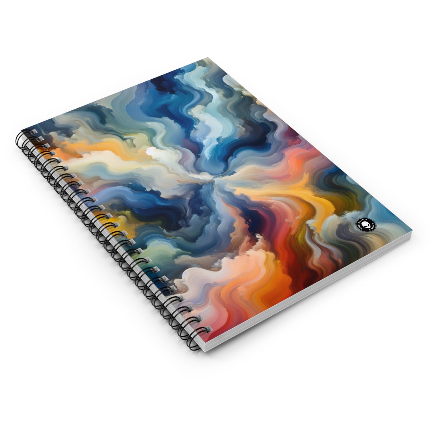 "Sunset Reflections: A Serene Color Field Painting" - The Alien Spiral Notebook (Ruled Line) Color Field Painting