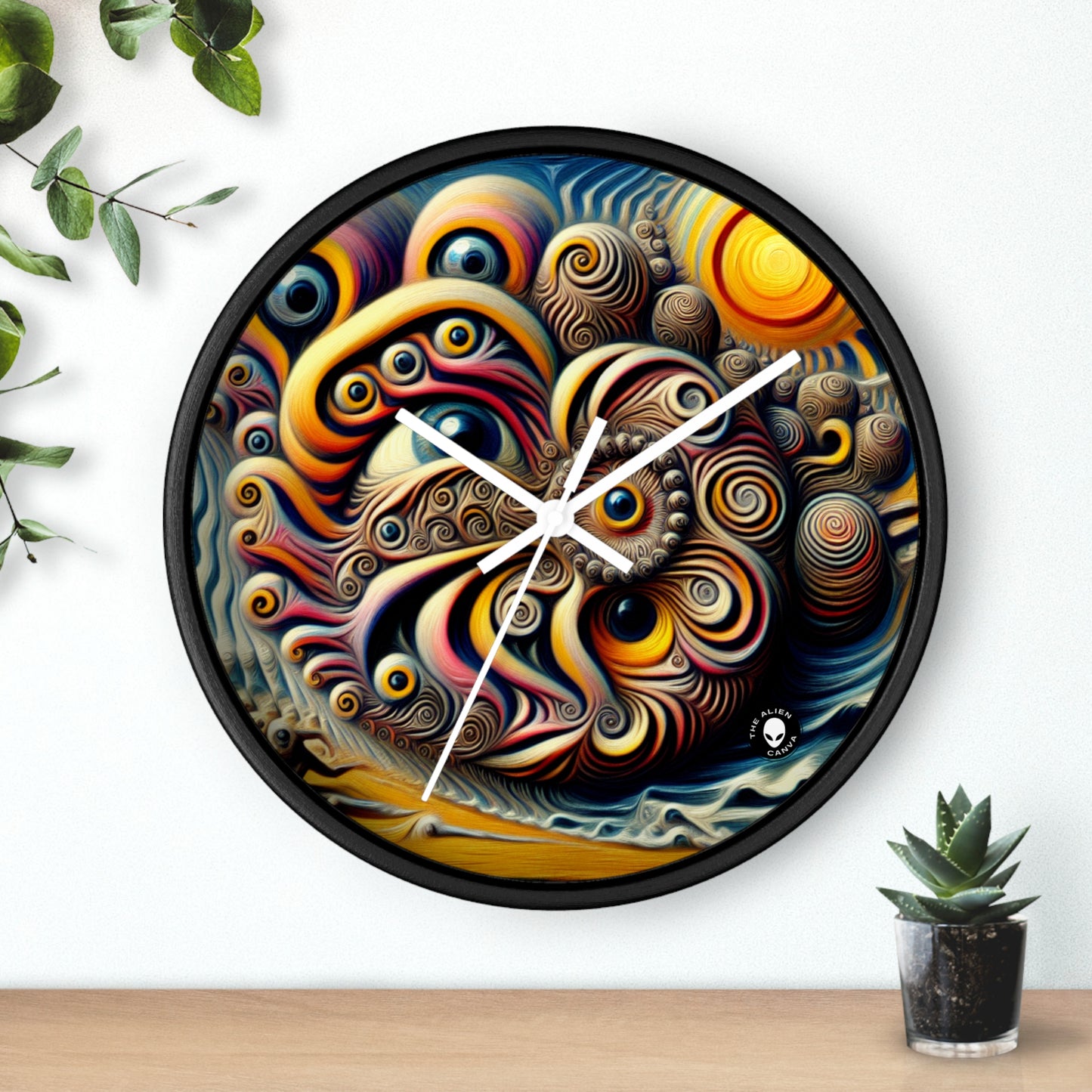 "La danza onírica de la isla del tiempo" - El surrealismo del reloj de pared alienígena