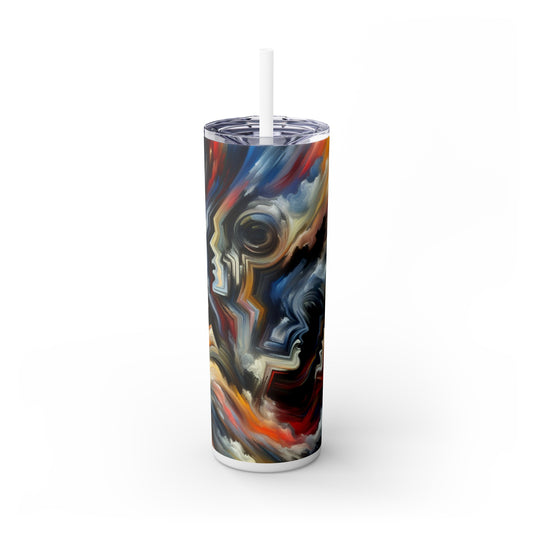 "Vivid Visions : Un voyage expressionniste dans l'abîme émotionnel" - The Alien Maars® Skinny Tumbler avec paille 20oz Expressionnisme