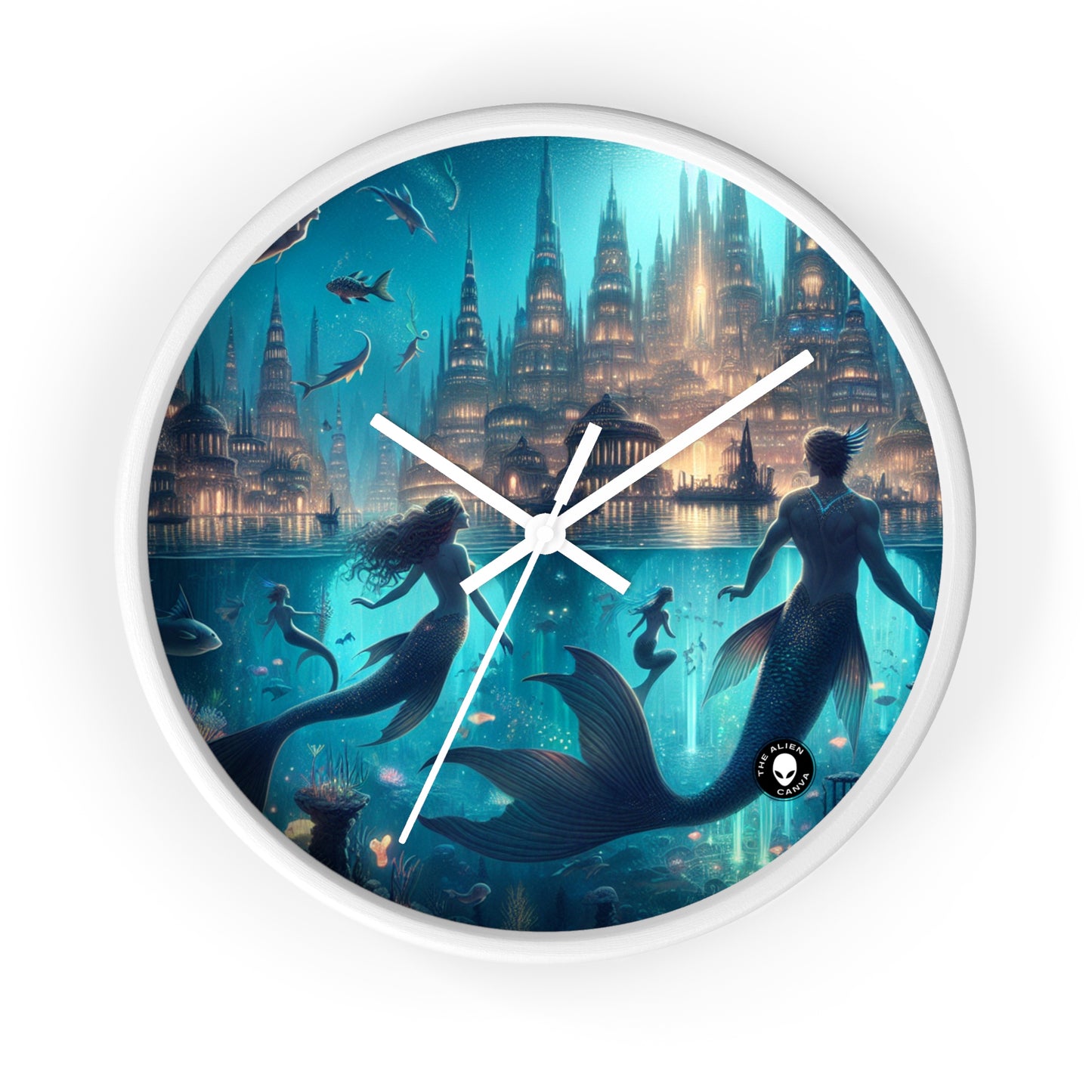 "Atlantis Illuminated: A City of Mystical Sea Creatures" - The Alien Wall Clock