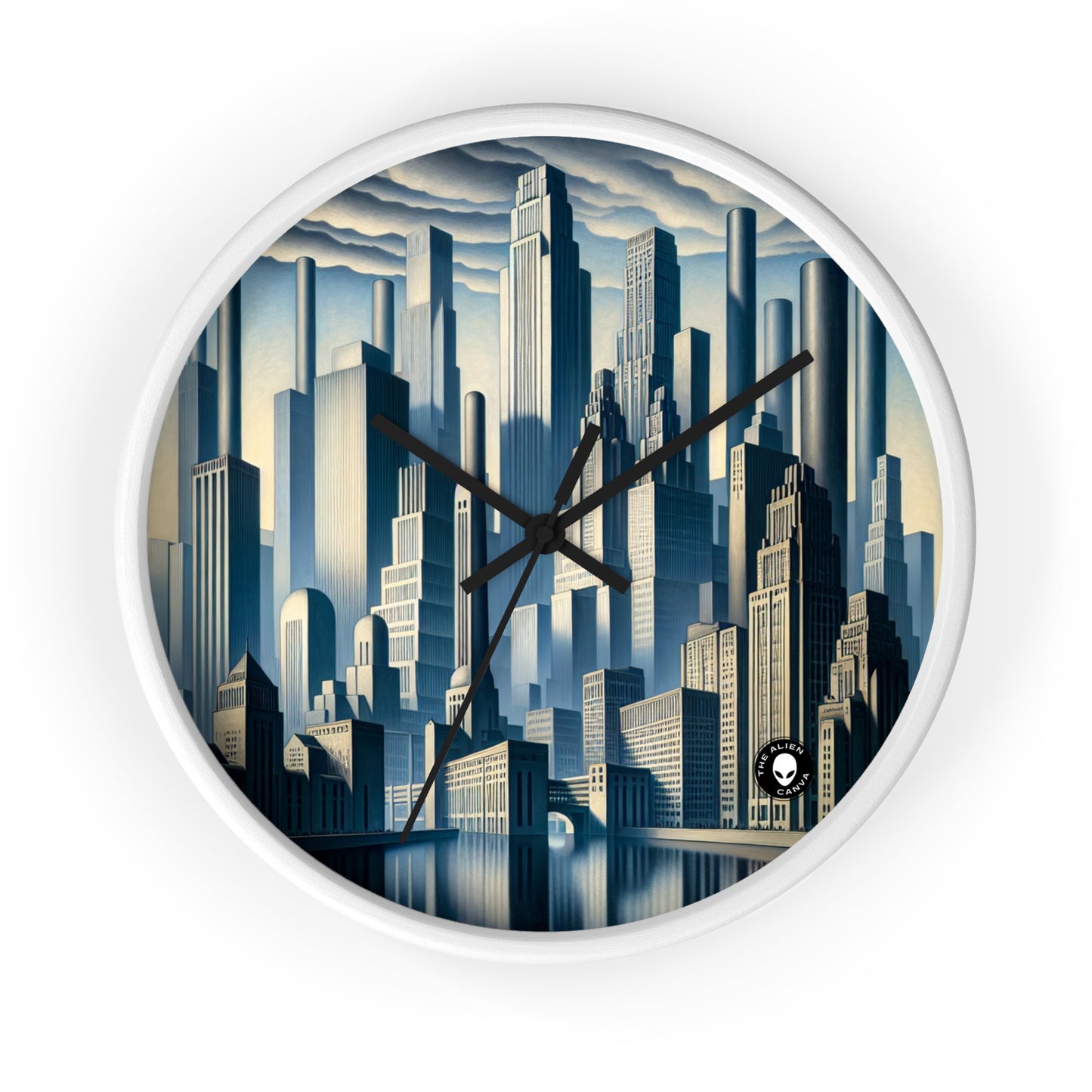 "Modern Metropolis: A Precisionism Perspective" - The Alien Wall Clock Precisionism