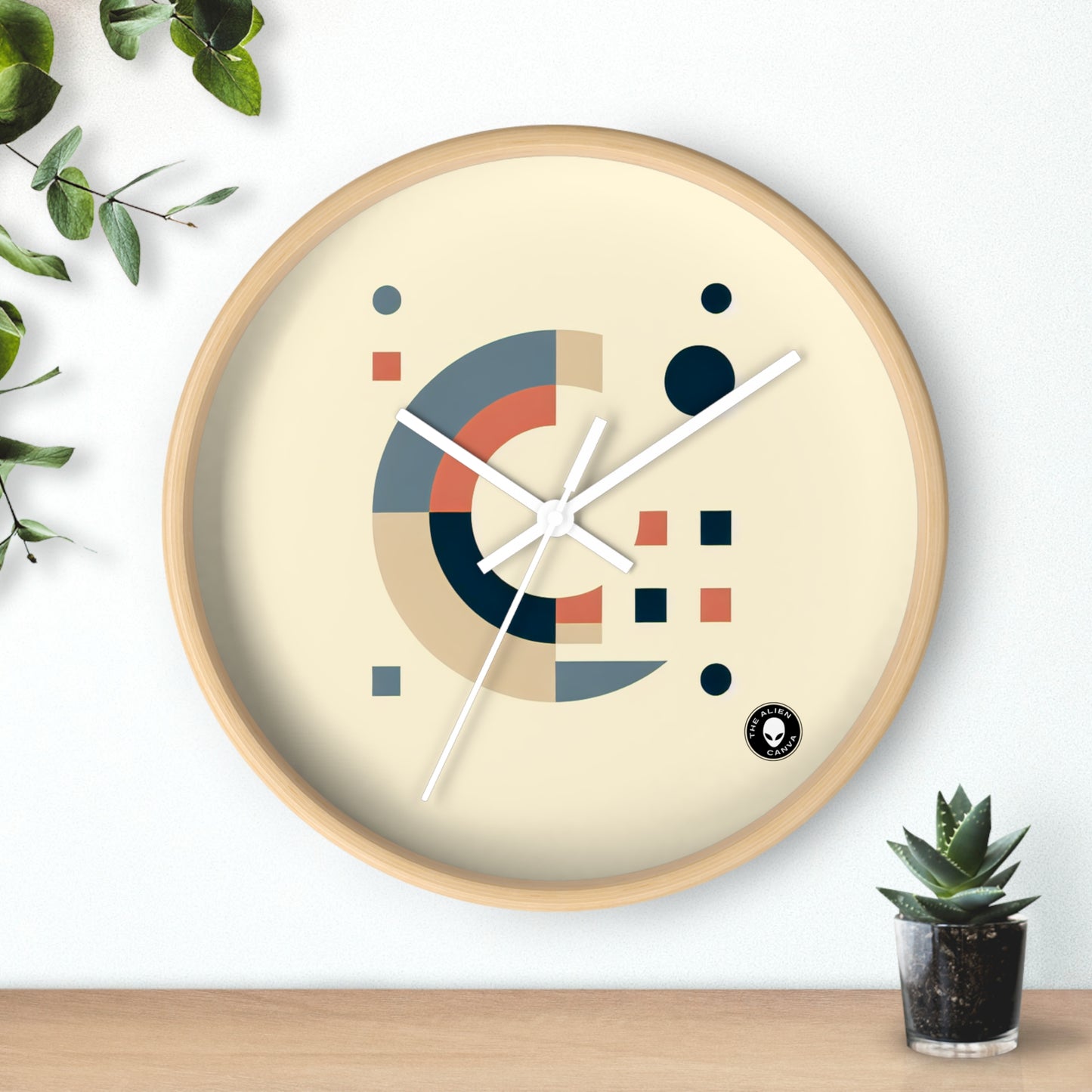 "Monochrome Shapes" - The Alien Wall Clock Minimalism