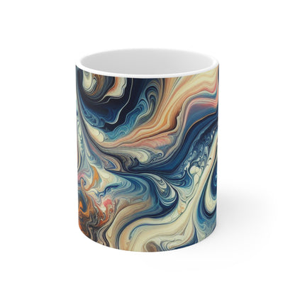 Exuberante selva tropical: Vertido de acrílico inspirado en la belleza tropical - The Alien Ceramic Mug 11oz Acrylic Pouring