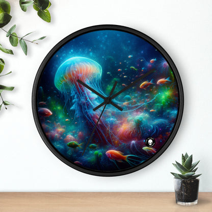 "Glowing Jellyfish in the Enchanted Underwater World" - The Alien Wall Clock