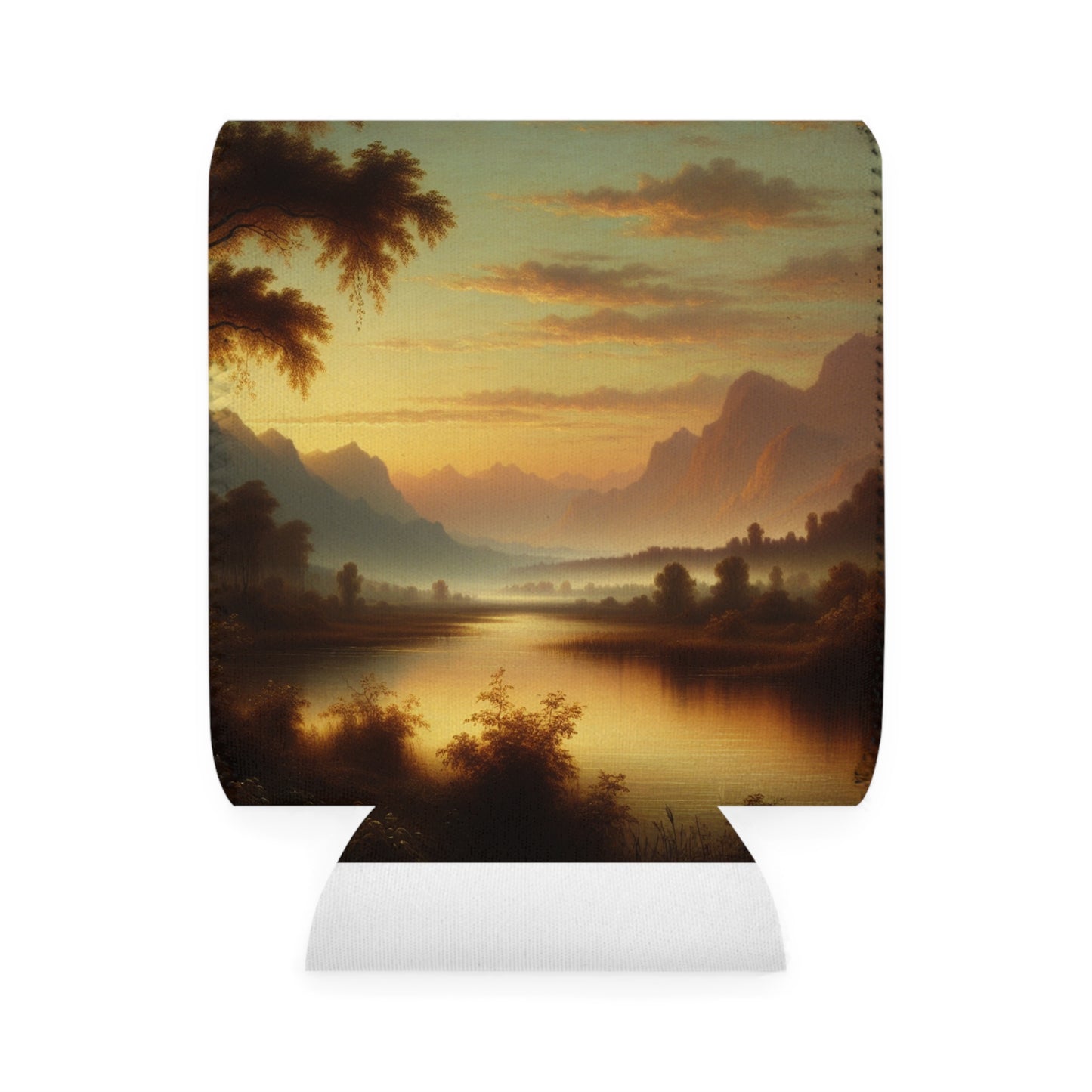 "Matin brumeux : tonalisme serein sur un lac tranquille" - Tonalisme Alien Can Cooler Sleeve