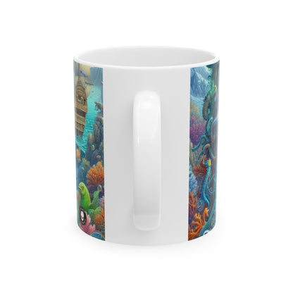 "Fiesta submarina" - Taza de cerámica alienígena de 11 oz