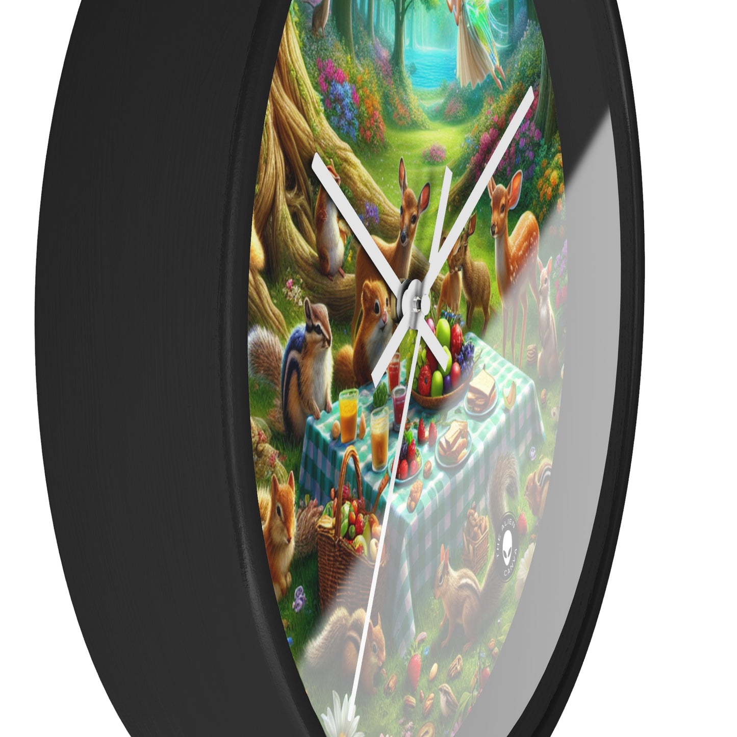 "Enchanted Forest Picnic: A Magical Gathering" - The Alien Wall Clock