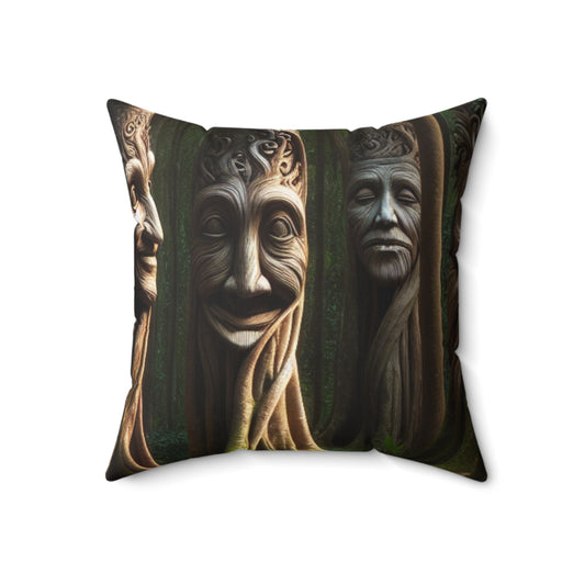 "The Chatty Forest: Conversations Among Trees"- The Alien Spun Polyester Square Pillow