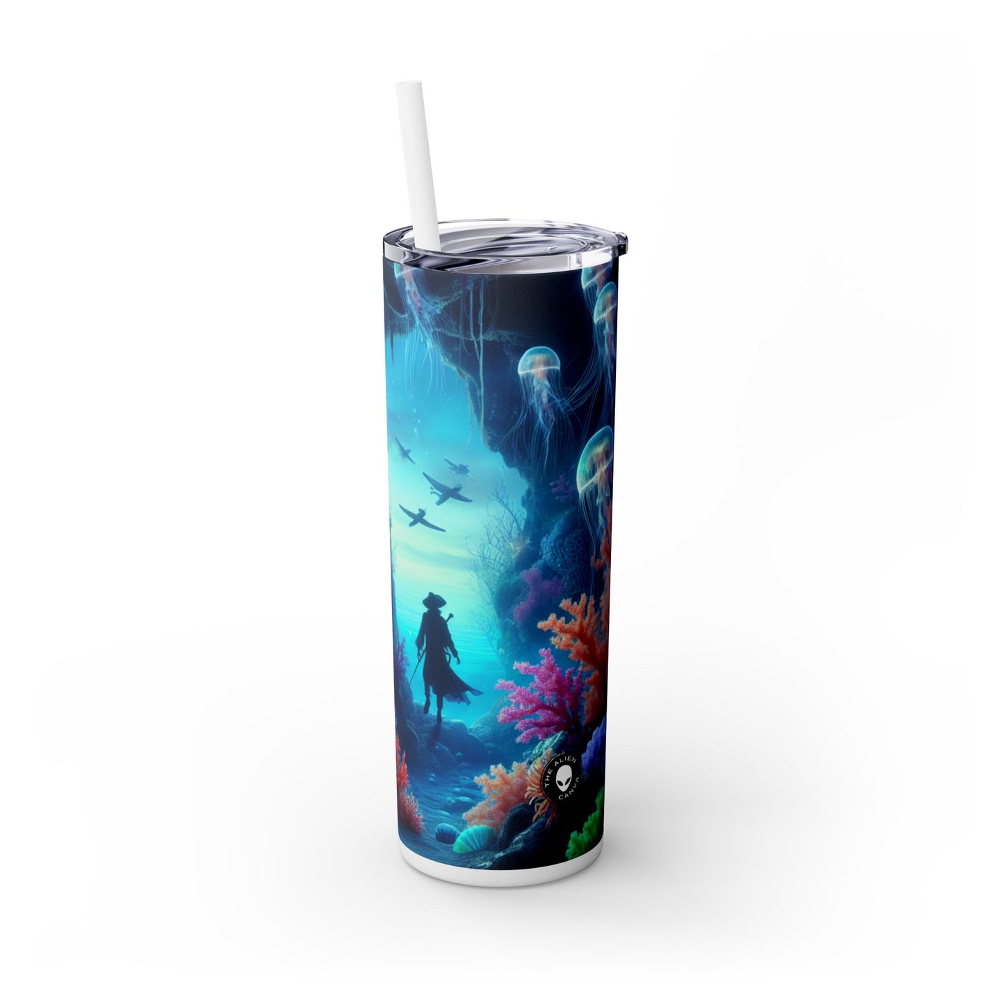 "Treasures of the Deep" - The Alien Maars® Skinny Tumbler with Straw 20oz