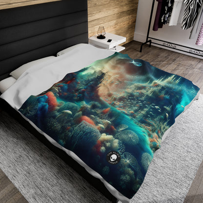 "Deep Sea Dreamscape" - The Alien Velveteen Plush Blanket