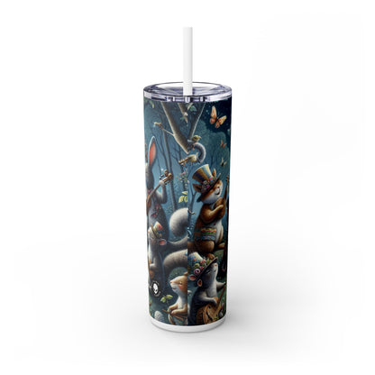 "Moonlit Melodies in the Enchanted Forest" - The Alien Maars® Skinny Tumbler with Straw 20oz