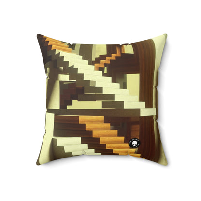 "The Stairway to Paradox" - The Alien Spun Polyester Square Pillow