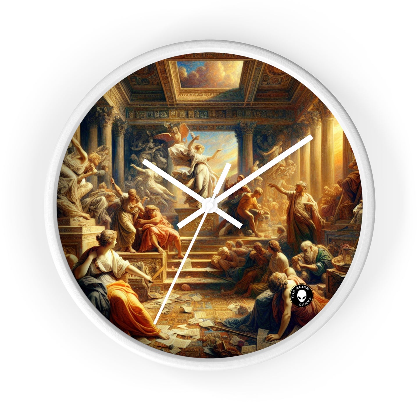 "Modern Renaissance: Leaders of Today" - The Alien Wall Clock Neoclassicism