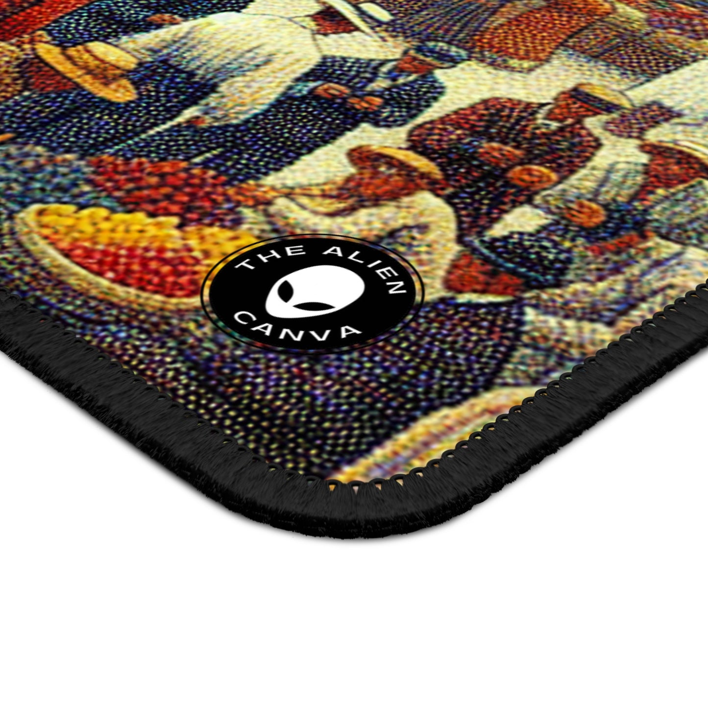 "Dots of Paradise: Capturando un paisaje playero soleado con puntillismo" - The Alien Gaming Mouse Pad Puntillismo