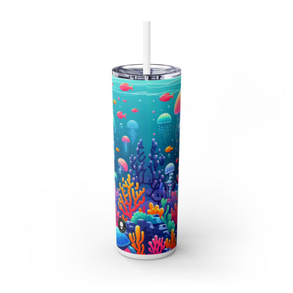 « Symphonie sous-marine enchanteresse » - Le verre fin Alien Maars® avec paille 20 oz