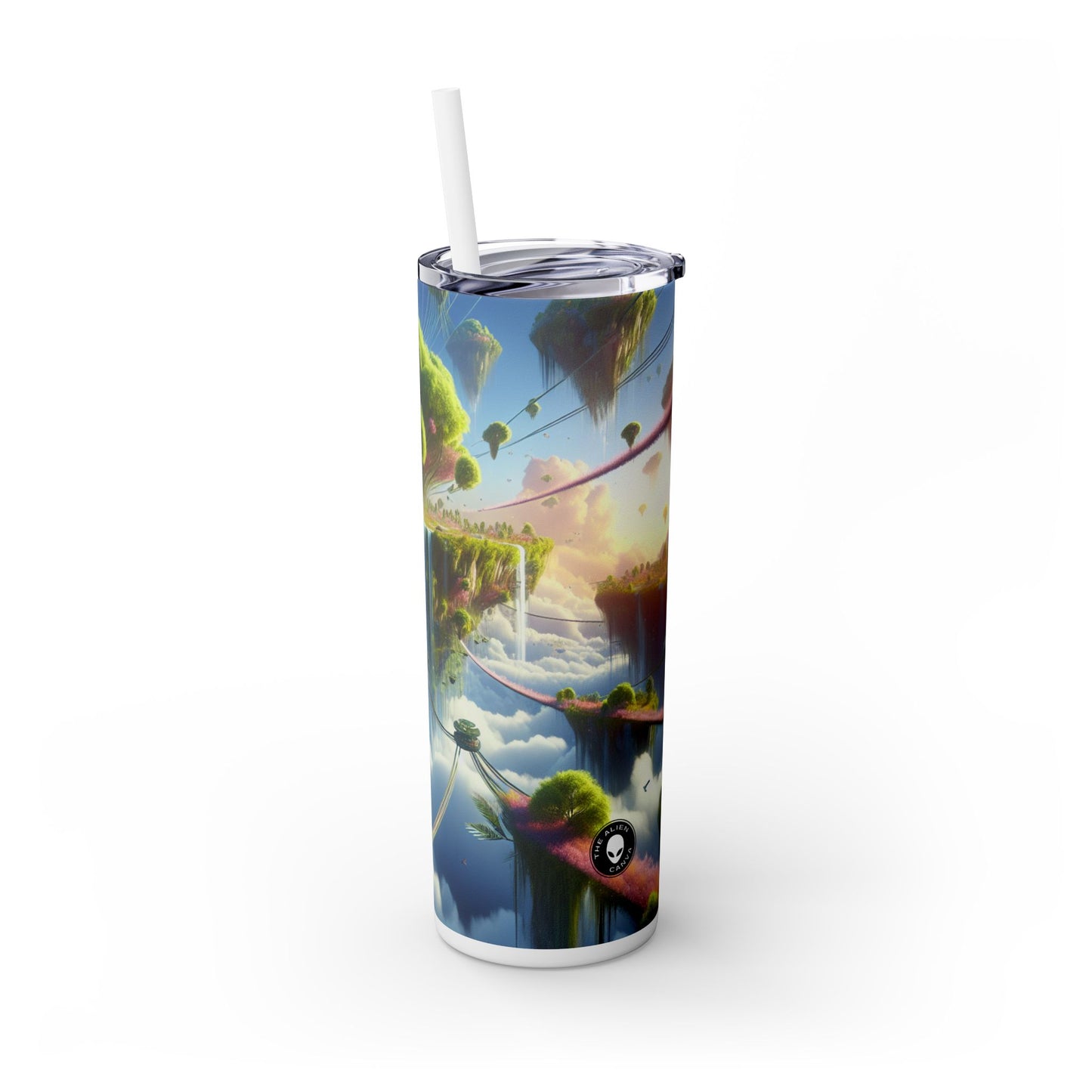 "Sky Islands: A Surreal Paradise" - The Alien Maars® Skinny Tumbler with Straw 20oz