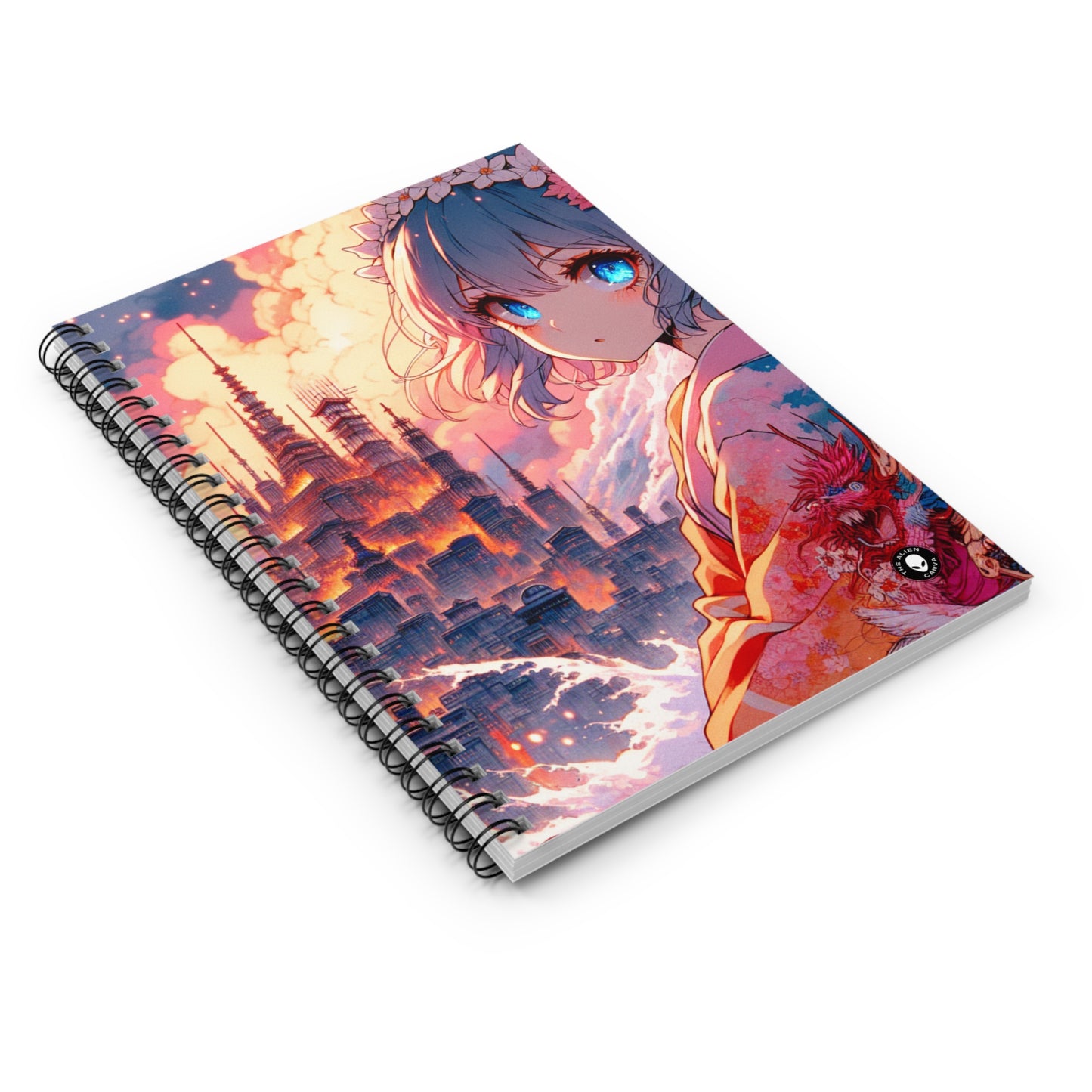 Titre : « Swords ablaze : The Elemental Duel » - The Alien Spiral Notebook (Ruled Line) Manga/Anime Art