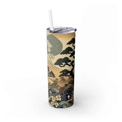 « Les rêves festifs d'Edo » - The Alien Maars® Skinny Tumbler avec paille 20oz Ukiyo-e (impression japonaise sur bois)