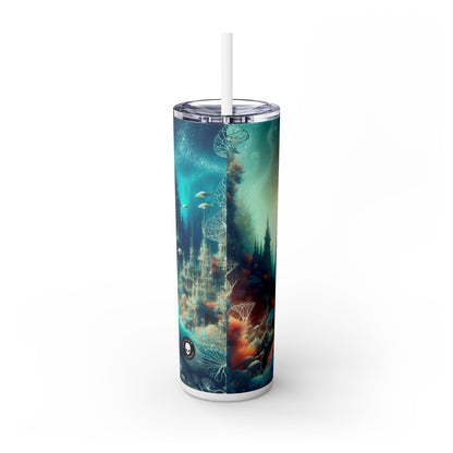 "Paisaje onírico de las profundidades marinas": vaso estrecho con pajita de 20 oz de Alien Maars®