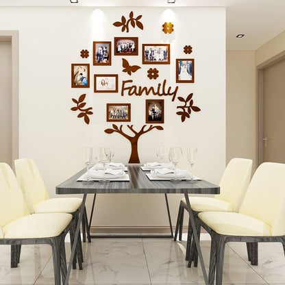 Vinilo decorativo 3d árbol con marco de fotos