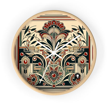 "Golden Glamour: A Dynamic Art Deco Cityscape at Sunset" - The Alien Wall Clock Art Deco