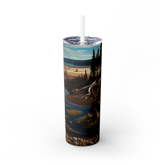 Transient Traces: An Immersive Land Art Installation Exploring the Fragility of Memories - The Alien Maars® Skinny Tumbler with Straw 20oz Land Art