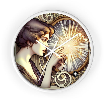 "Reflection of Beauty" - The Alien Wall Clock Art Nouveau