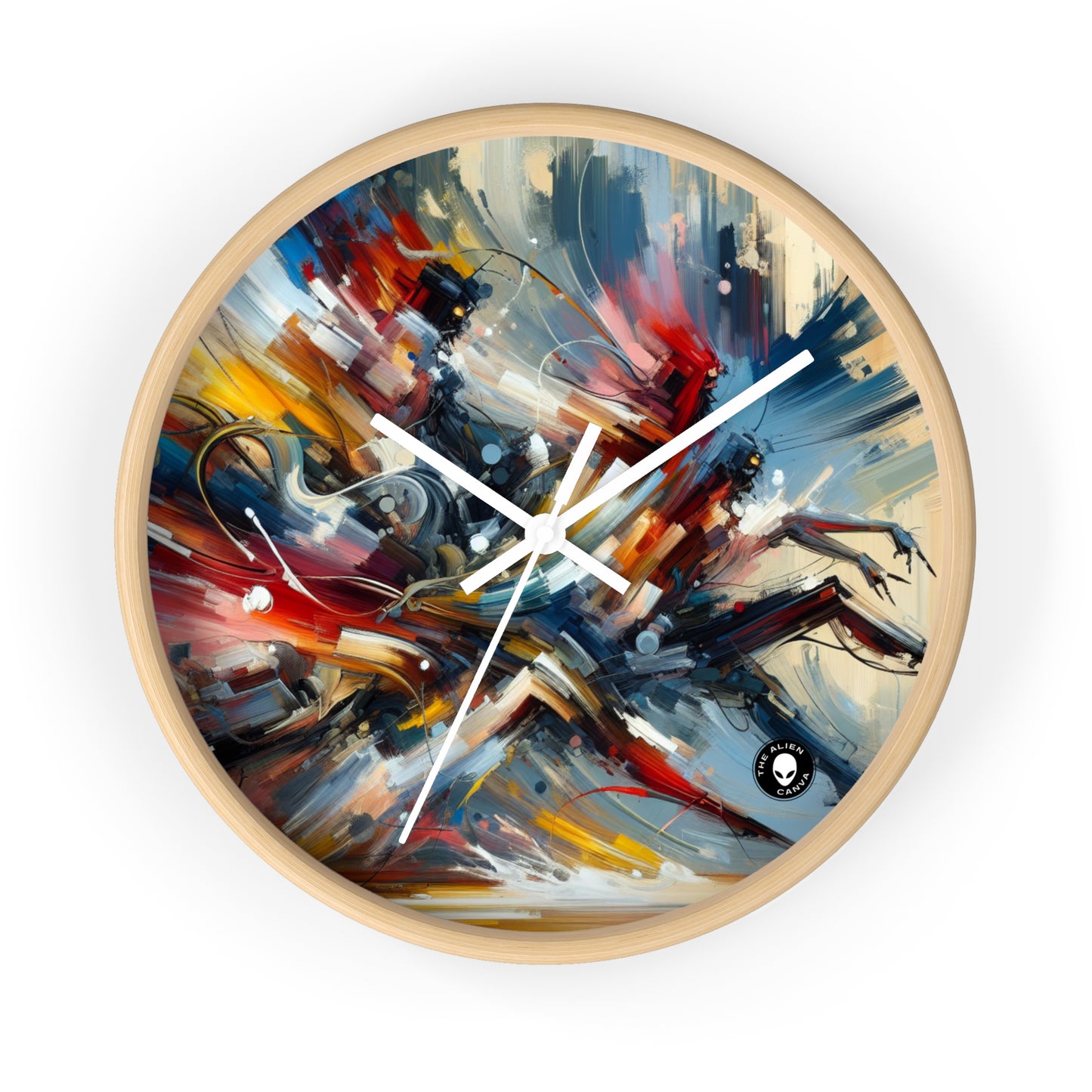 "Dance-Off Fury: A Vibrant Battle of Rival Street Crews" - The Alien Wall Clock Action Art