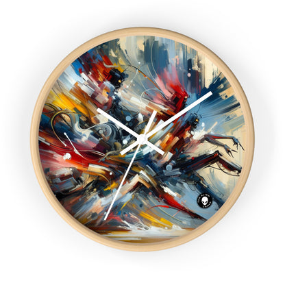 "Dance-Off Fury: A Vibrant Battle of Rival Street Crews" - The Alien Wall Clock Action Art