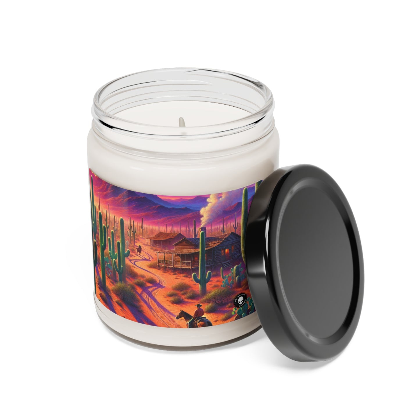 "Lluvia resplandeciente: el reflejo de una ciudad" - The Alien Scented Soy Candle 9oz Realism