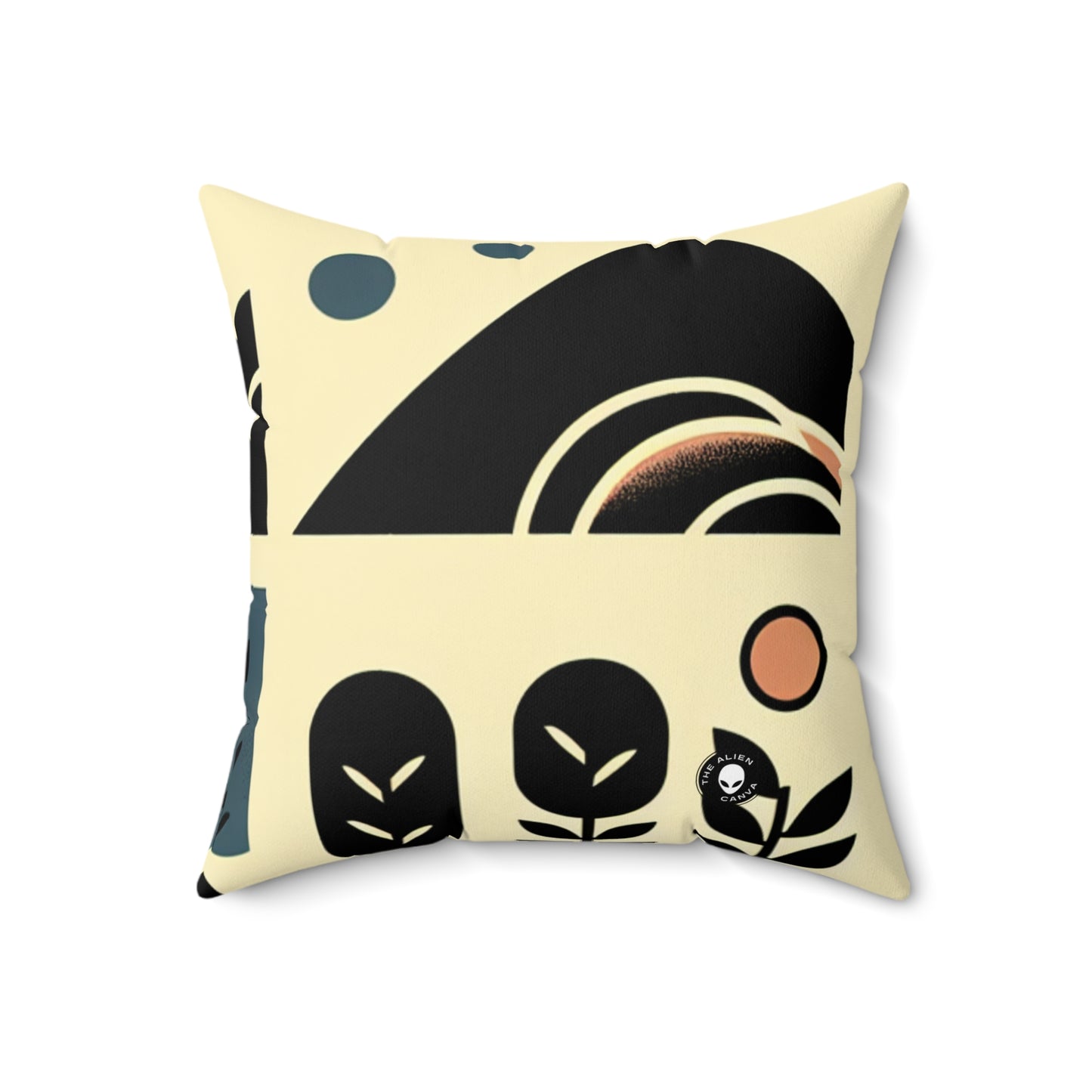 "Serenity in Geometry: Ocean Sunset"- The Alien Spun Polyester Square Pillow Minimalism