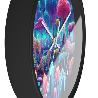 "Glowing Enchantment: Neon Forest" - The Alien Wall Clock