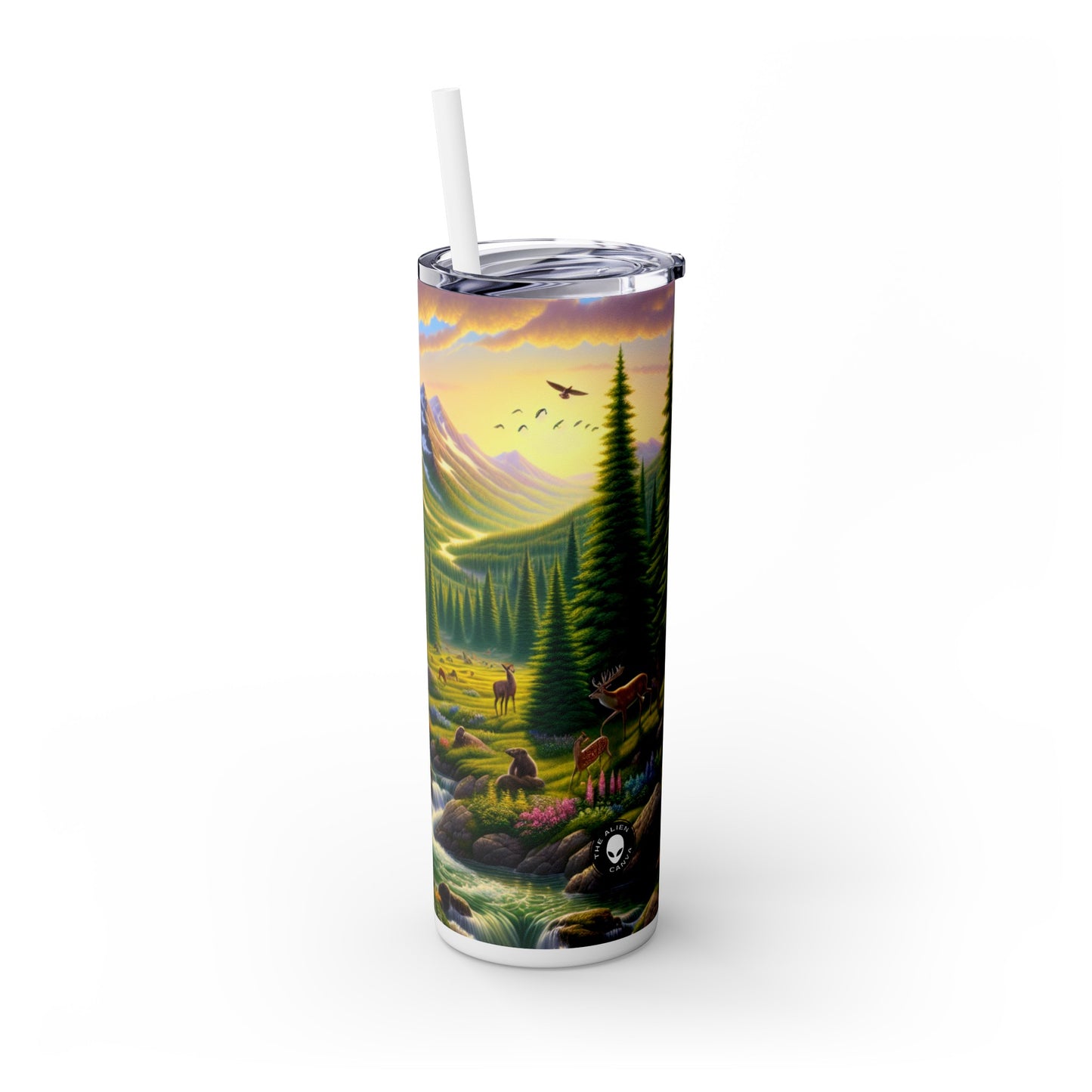 "Réalisme soulful : capturer les émotions dans le portrait" - The Alien Maars® Skinny Tumbler with Straw 20oz Realism