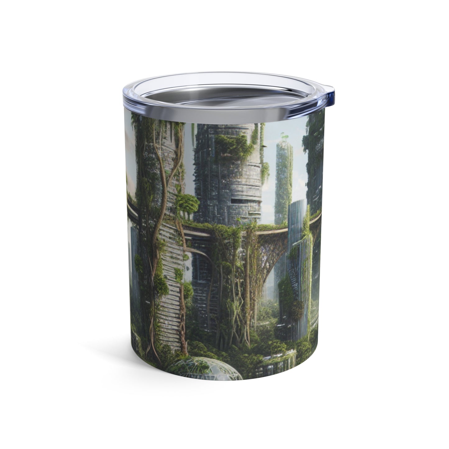 "La recuperación de la naturaleza: un paisaje urbano futurista" - Vaso Alien de 10 oz