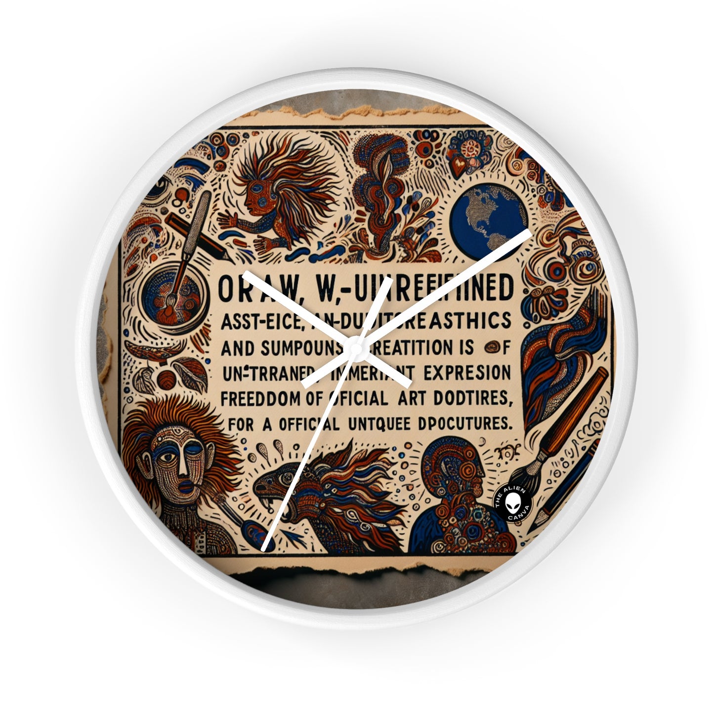 "Visions of the Beyond: A Surreal Dreamscape" - The Alien Wall Clock Outsider Art