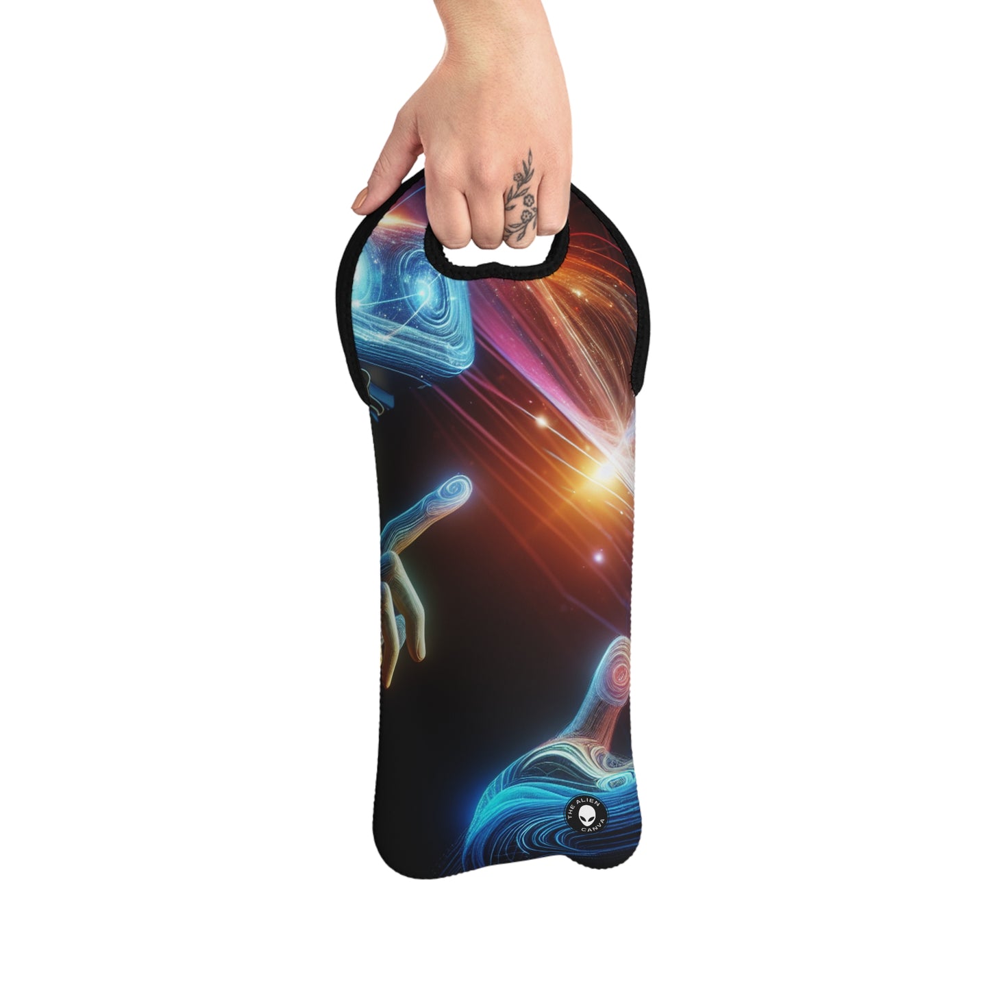 "Realmscape: An Infinite Virtual Odyssey" - The Alien Wine Tote Bag Virtual Reality Art