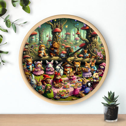 "Fantastical Forest Picnic: Animal Fashion Show" - The Alien Wall Clock