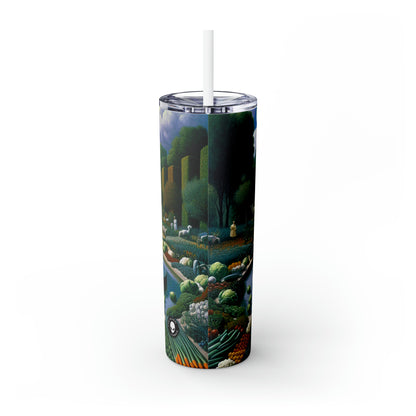 "The Vegetable Fountain: A Cauliflower Conglomerate" - The Alien Maars® Skinny Tumbler with Straw 20oz Surrealism