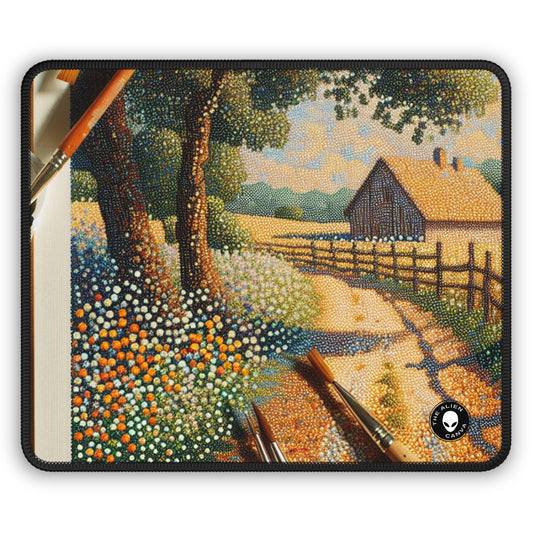 "Autumn Bliss: Pointillism Forest" - The Alien Gaming Mouse Pad Pointillism