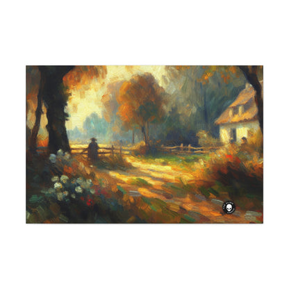 "Sunset Serenity: Impressionist Garden Painting" - The Alien Canva Impressionism