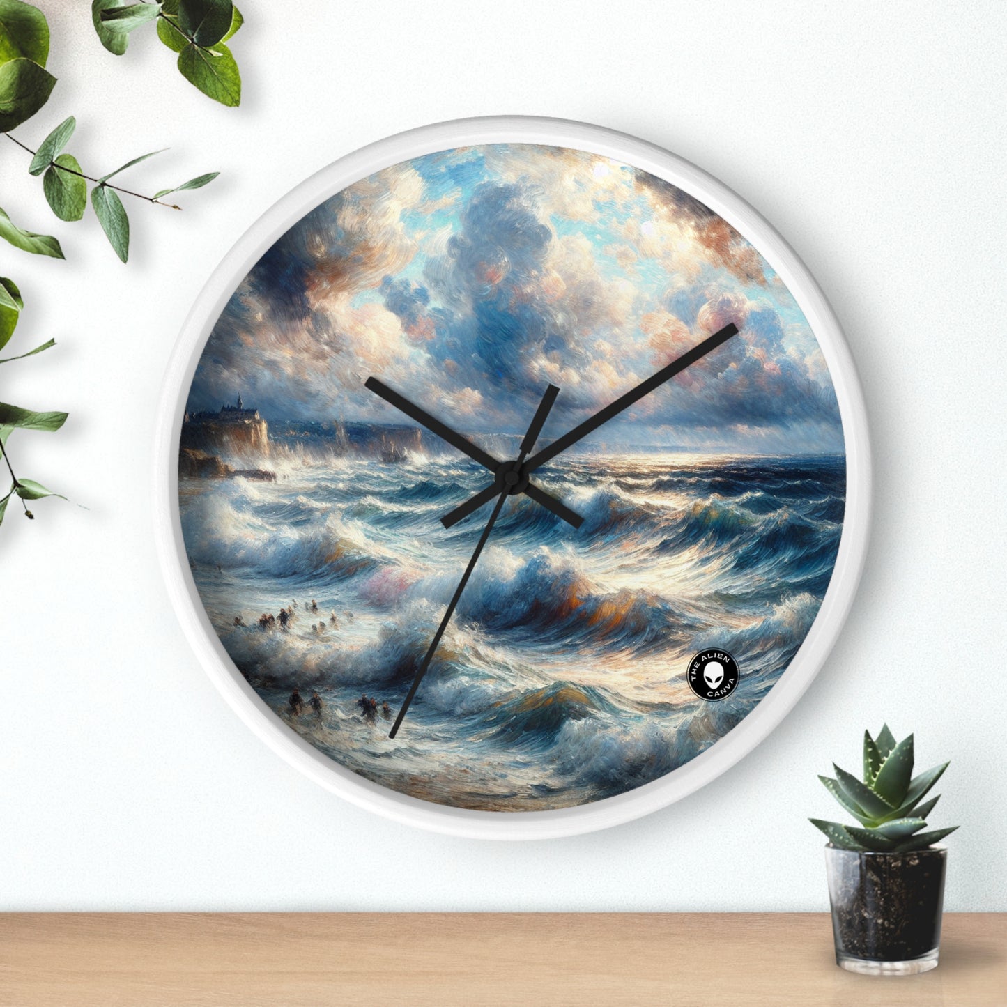 "Storm-Tossed Seas" - The Alien Wall Clock Impressionism