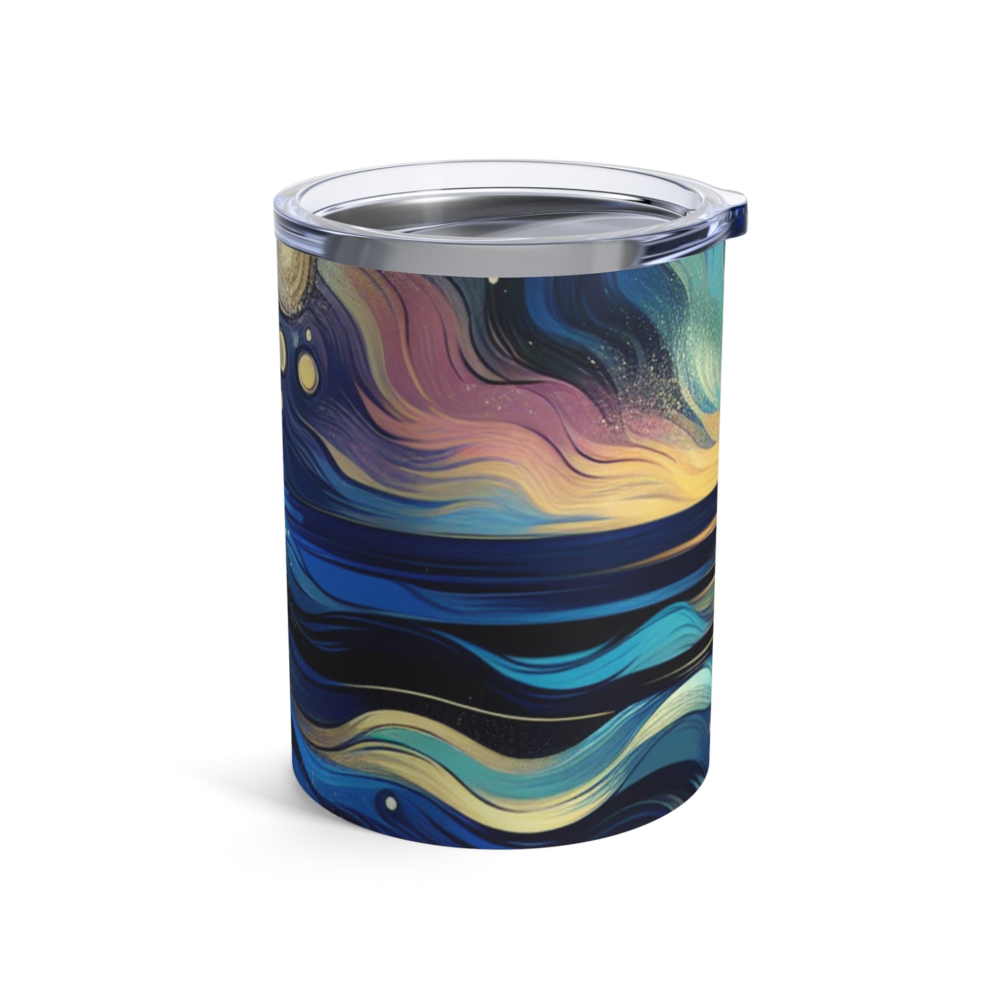 "Majestad de medianoche: Reflexiones abstractas del océano" - Vaso Alien de 10 oz