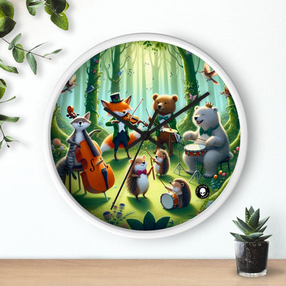 « Ménagerie mélodieuse : animaux musicaux dans la forêt enchantée » – L'horloge murale Alien