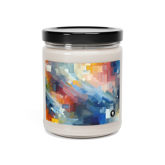 "Tranquil Sunset: A Soft Pastel Color Field Painting" - The Alien Scented Soy Candle 9oz Color Field Painting