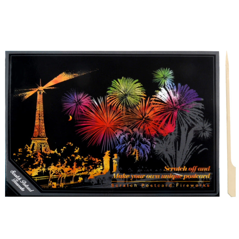 Peinture à gratter - Feux d'artifice