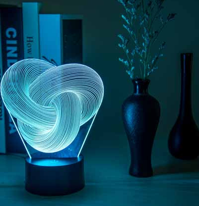 Twist abstrait LED 3D veilleuse tactile coloré acrylique 3D lampe de Table décoration éclairage bébé dormir humeur lampe meilleur cadeau