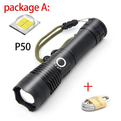 Lampe de poche Zoom P50 à chargement USB 