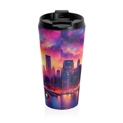 Hidden Oasis: A Spontaneous Impressionism Masterpiece in Vibrant Hues - The Alien Stainless Steel Travel Mug Impressionism